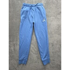 Jordan Sweatpants Youth 10-12 Blue Fleece Joggers Elastic Waist Drawstring Logo